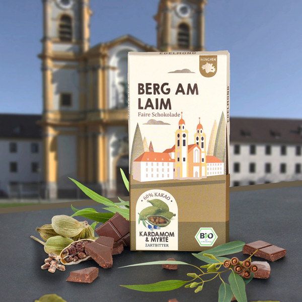Berg am Laim Kardamom und Myrthe Schokolade. Bio & Fair trade