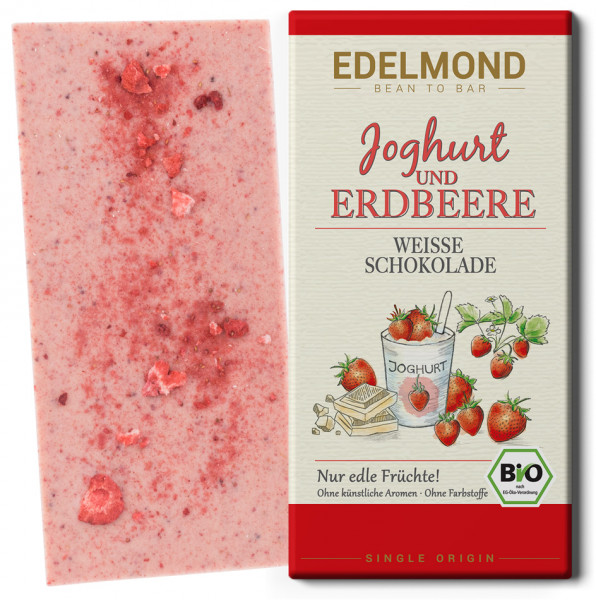 Joghurt & Erdbeere, Weiße Schokolade, Bio
