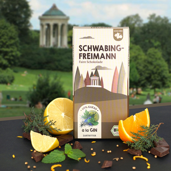 Schwabing Freimann Limone Minze Schokolade. Bio & Fair Trade