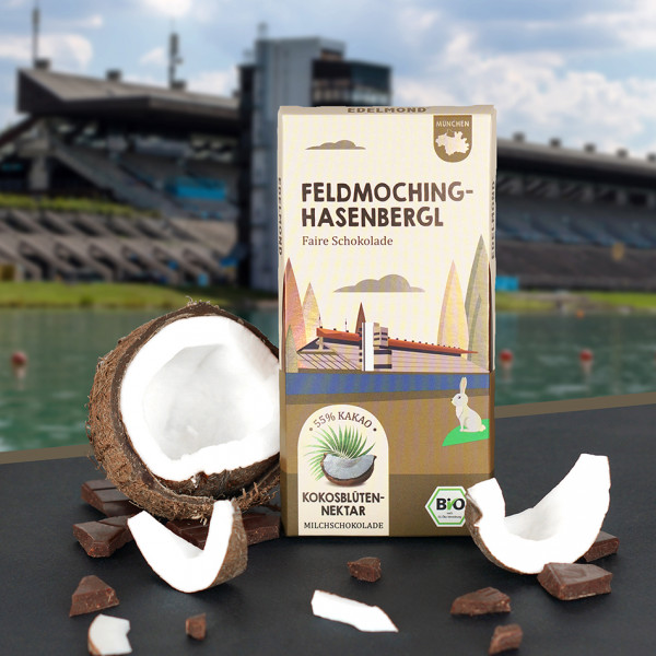 Feldmoching Hasenbergl Kokosnektar Edelschokolade. Bio & Fair trade