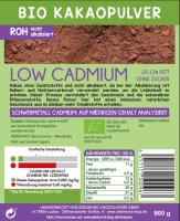 LOW CADMIUM Kakaopulver Bio ohne Zucker