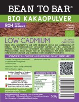 LOW CADMIUM Kakaopulver ohne Zucker 500 g, Bio