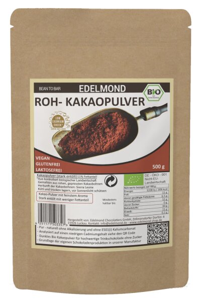 Rohes Kakaopulver, 500g - Bio